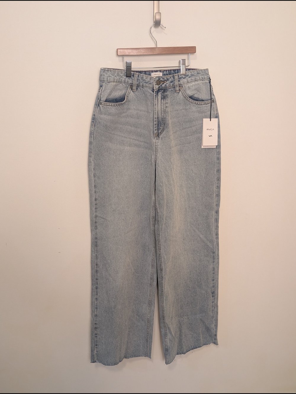 RVCA Coco Women's Light Wash Wide Leg High Rise Jeans Size 28